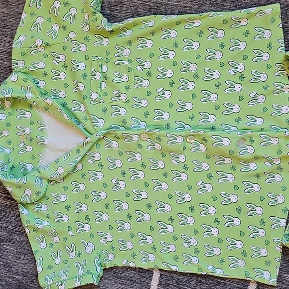 Bunny Luck Polo Pajamas Roller Rabbit size M - Picture 2 of 7